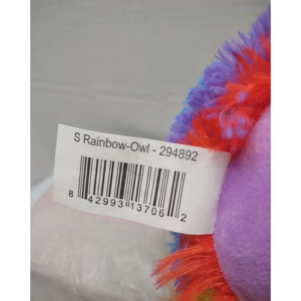Valentine XOXO Owl‎ Plush Gold Glitter Eyes Soft Fuzzy Rainbow Color 6
